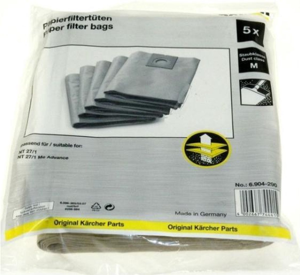 Karcher stofzuigzakken origineel - 5st - stofzakken stofzuigerzakken voor oa. NT27/1