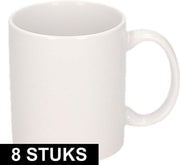 8x Onbedrukte witte mokken 300 ml - blanco koffiemokken