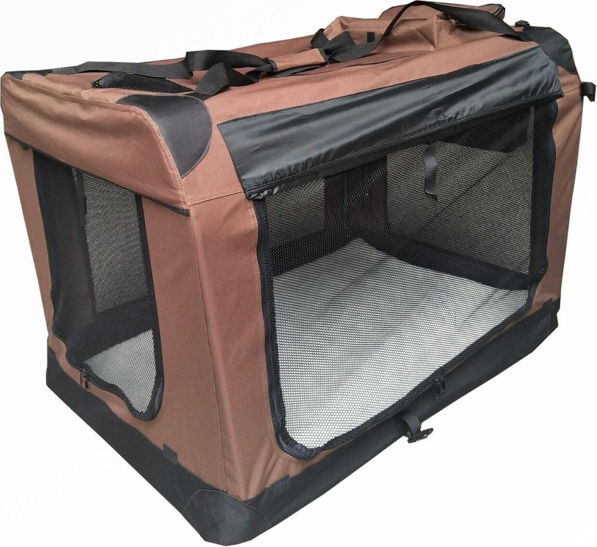 Auto Bench reisBench nylon Hondenbench - Bruin 91 x 64 x 64 cm - stoffen bench - vouwbench - softbench - honden 25-35kilo