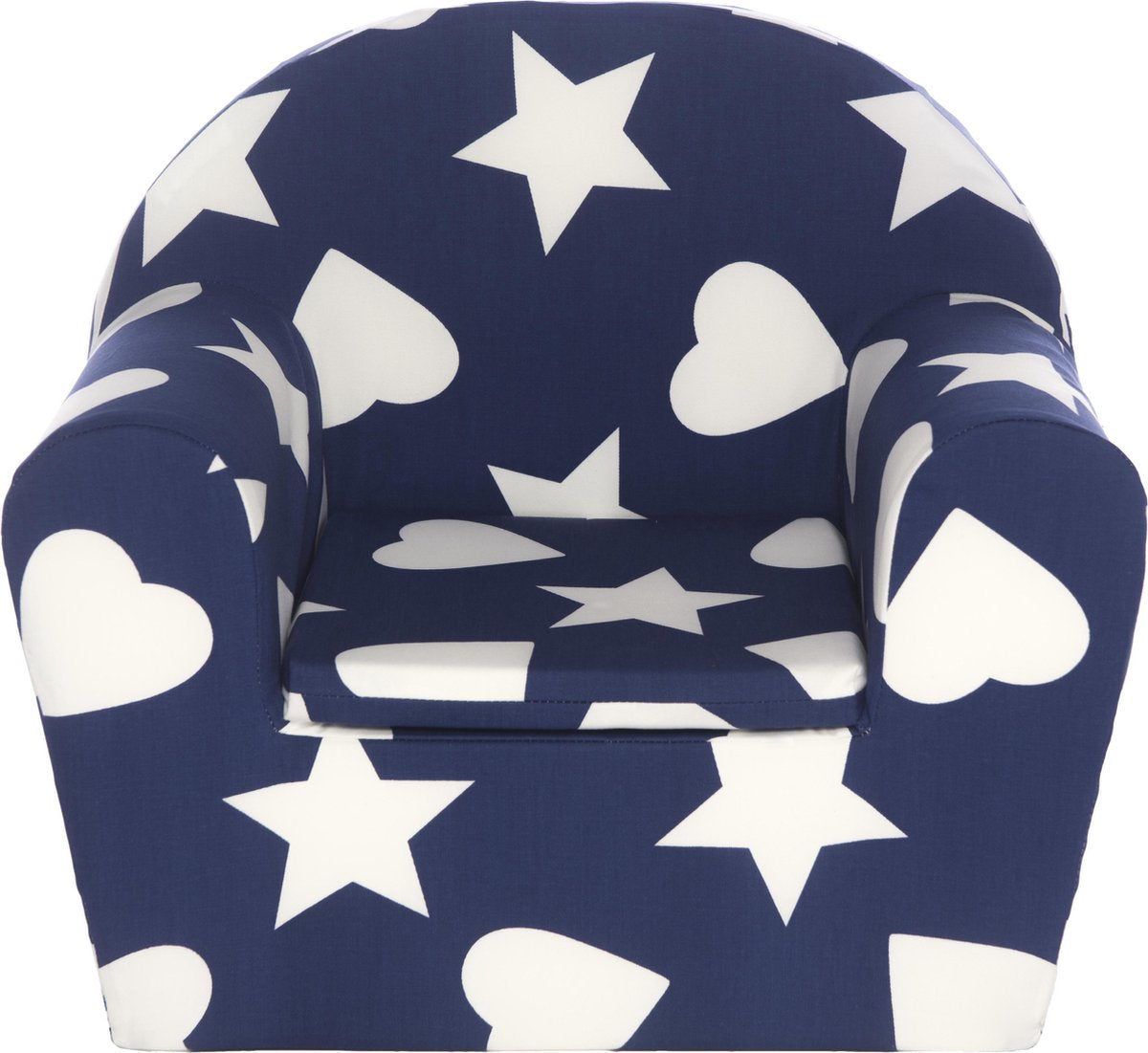 Peuterstoeltje-Kinderfauteuil Hartjes Blauw