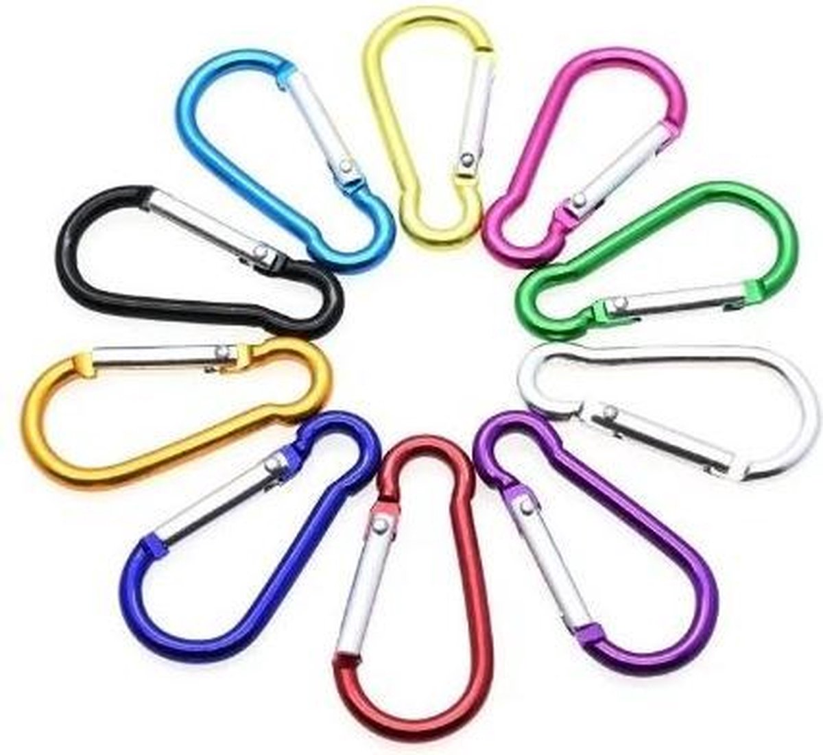 Allesvoordeliger karabijnhaak karabiner aluminium gekleurd assortie 3 stuks