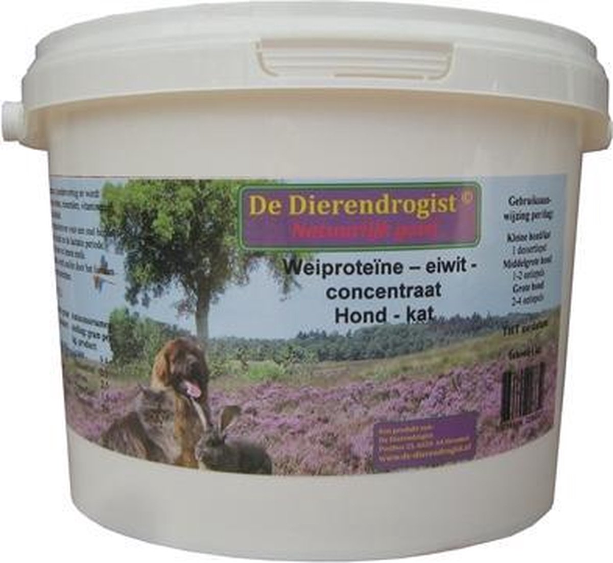 Dierendrogist wei proteine eiwit concentraat hond/kat - 1 kg - 1 stuks