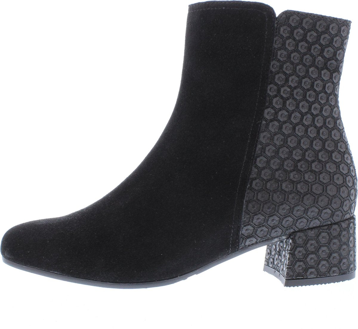 Verhulst Lisa laarsje wijdte H 8440 - 69 - 78_2584-2590 Zwart suede combi maat 9