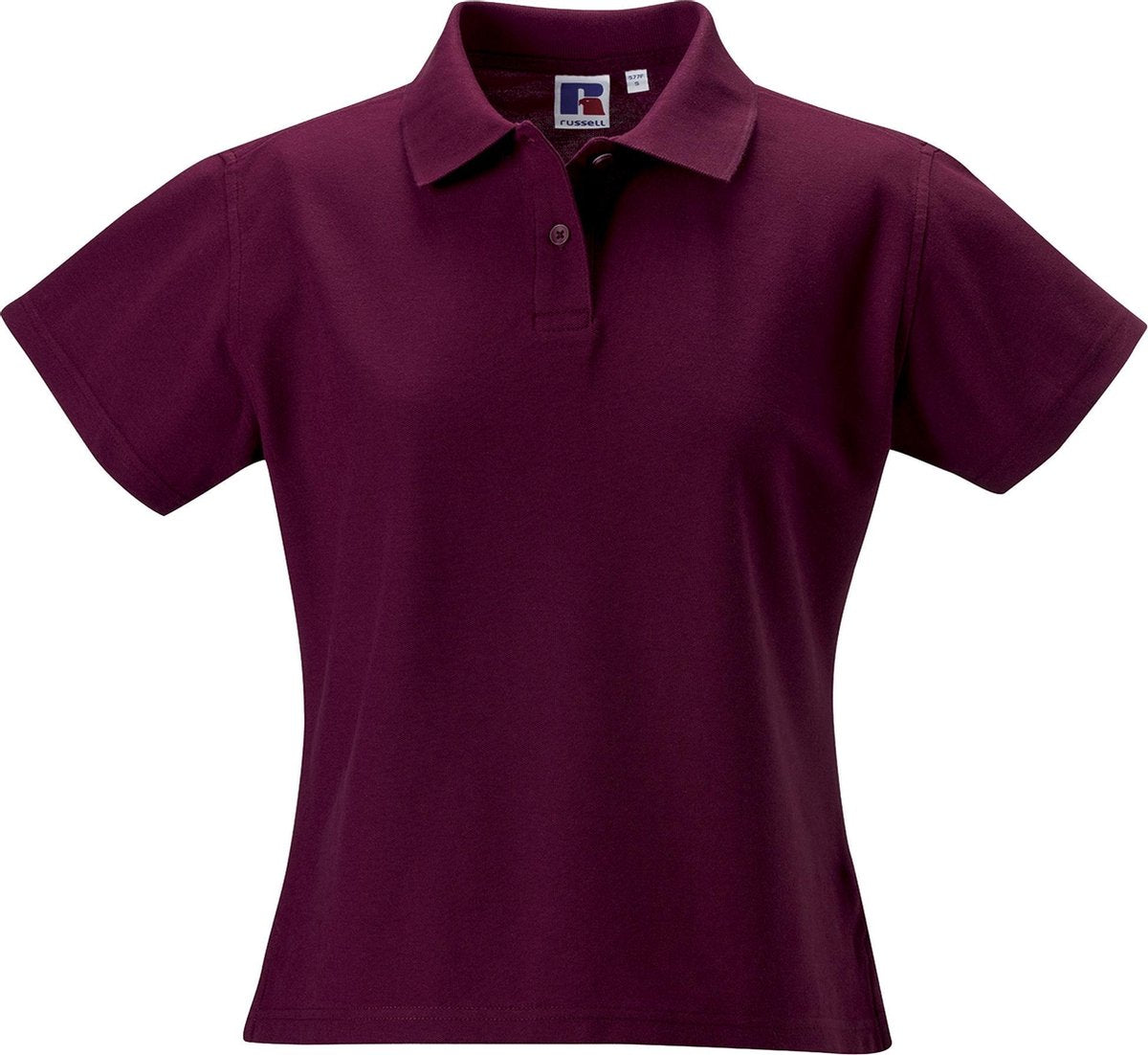 Russell Europa Vrouwen/dames Ultieme Klassieke Katoenen Korte Mouwen Poloshirt (Bourgondië)
