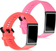 kwmobile 2x horlogeband voor Honor Band 3 / Band 3 Pro - siliconen band voor fitnesstracker - roze / koraal