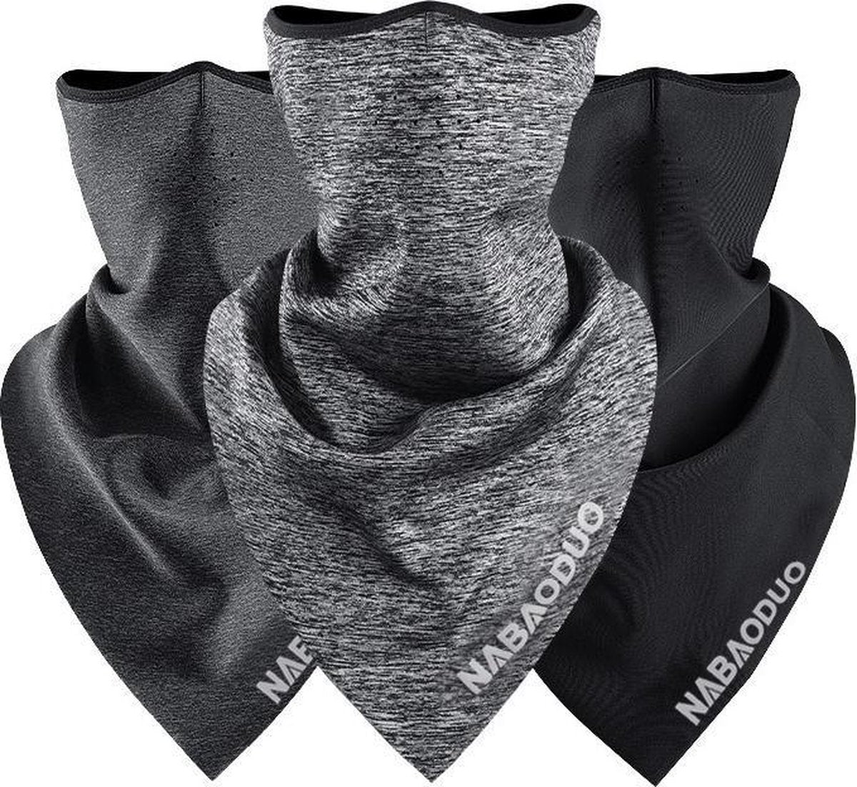 Motor sjaal - Gezichtsjaal - Zwart/grijs - Kraag - Motormasker - Skimasker - Gevoerd - Unisex - Uitwasbaar 60 graden