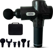 Storebyfour.com® Massage Gun PRO Fit - Massage Pistool - Professioneel - Inclusief 6 opzetstukken - Sport en Relax Massage - Zwart & Carbon
