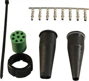 Aspock connector rechts - 8 pins/aderig - groen