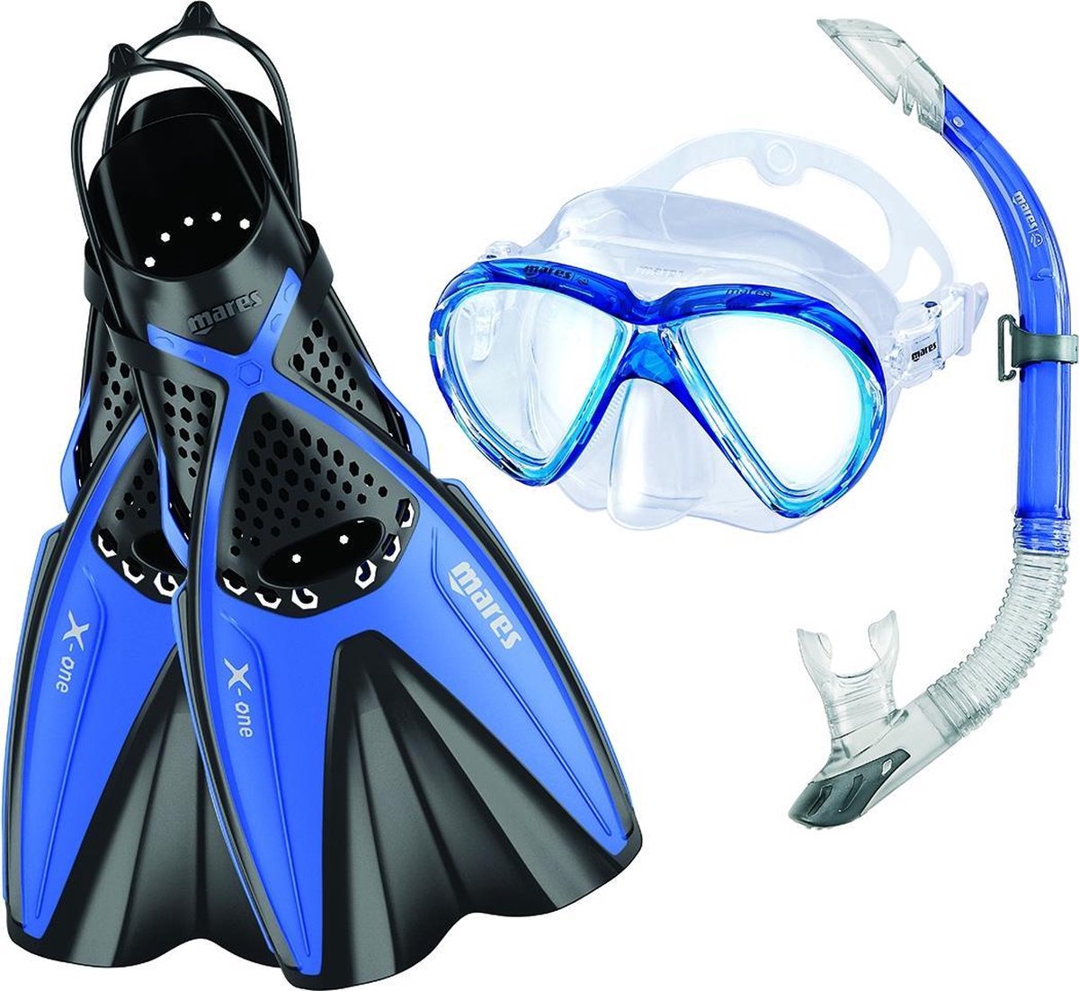 Mares Snorkelset - blauw/zwart Maat M/L