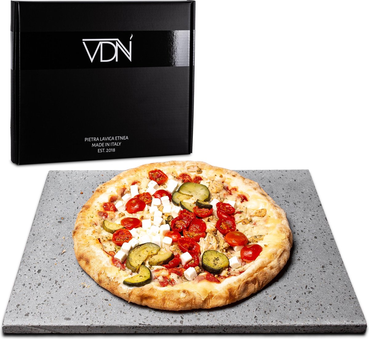 Pizzasteen lava van vulkaan Etna - Made in Italy - 30x38x1.1 - VDN