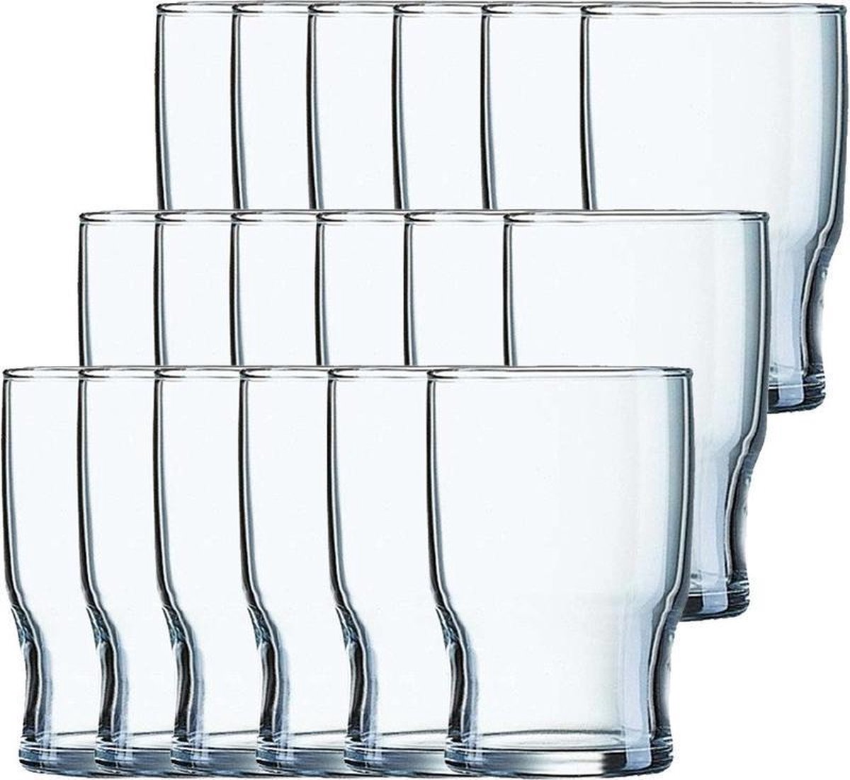 24x Drinkglazen/waterglazen Campus transparant 222 ml - Koffie/thee glazen Campus 222 ml