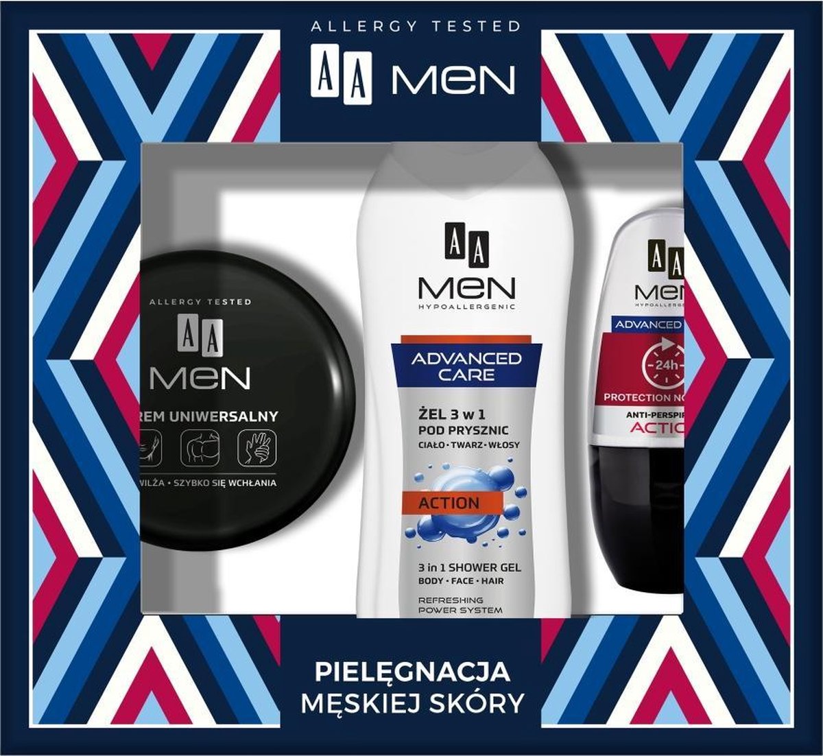 Aa - Men Advanced Care 3In1 Shower Gel 400Ml + Antiperspirant In Bullet 50Ml + Universal Cream