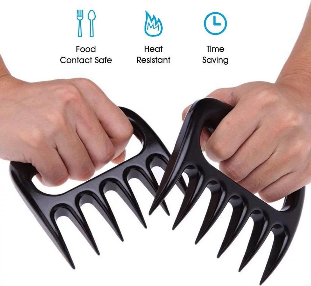 Meat Claws l Vleesklauwen l Vlees klauwen | 2 Stuks l Barbecue l BBQ | Vleesvork l Vlees draaier l Snijhulp  l BBQ accessoires l Zwart l Pulled Pork