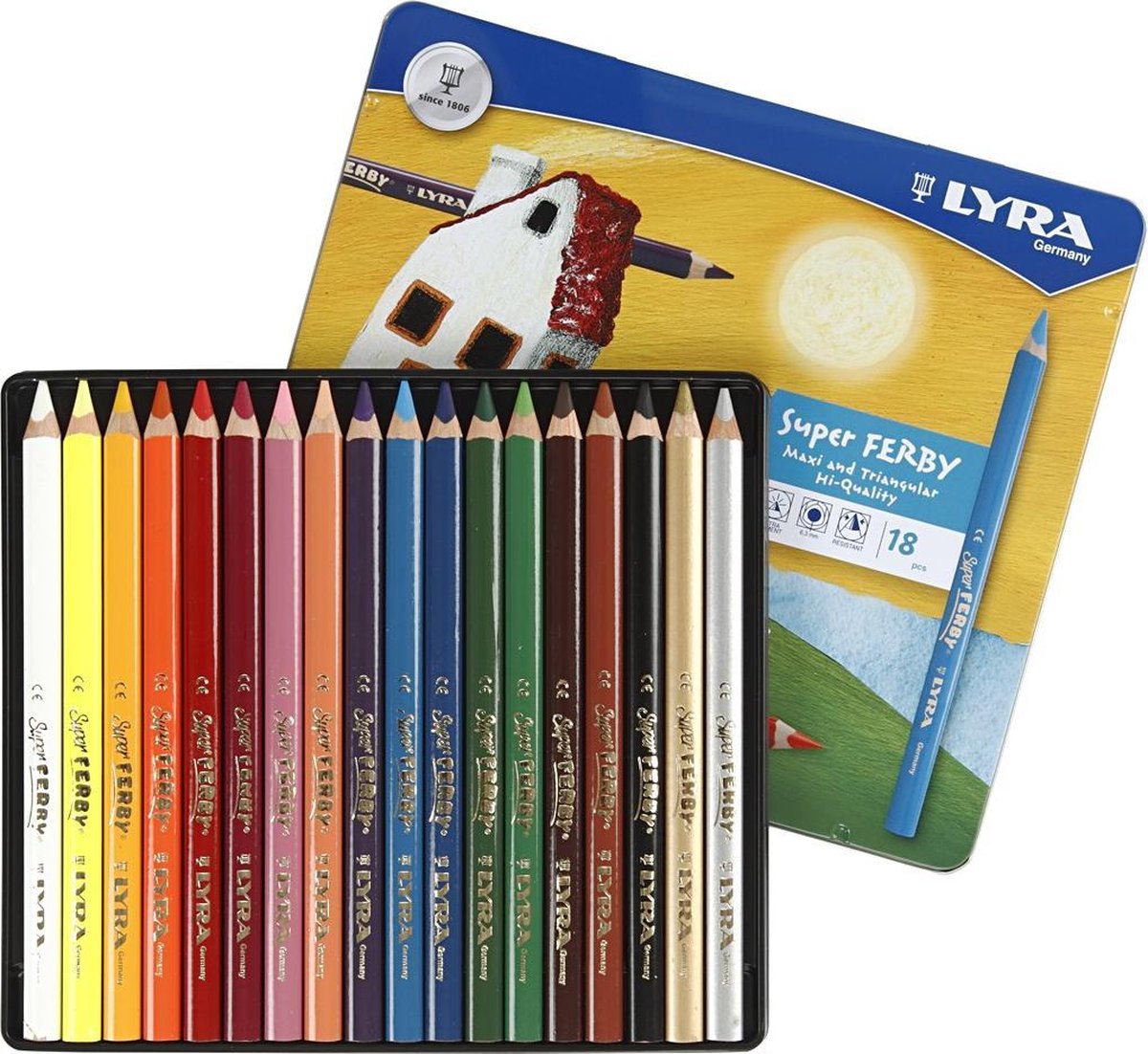 Lyra Super Ferby Kleurpotloden Multicolor 18 Stuks