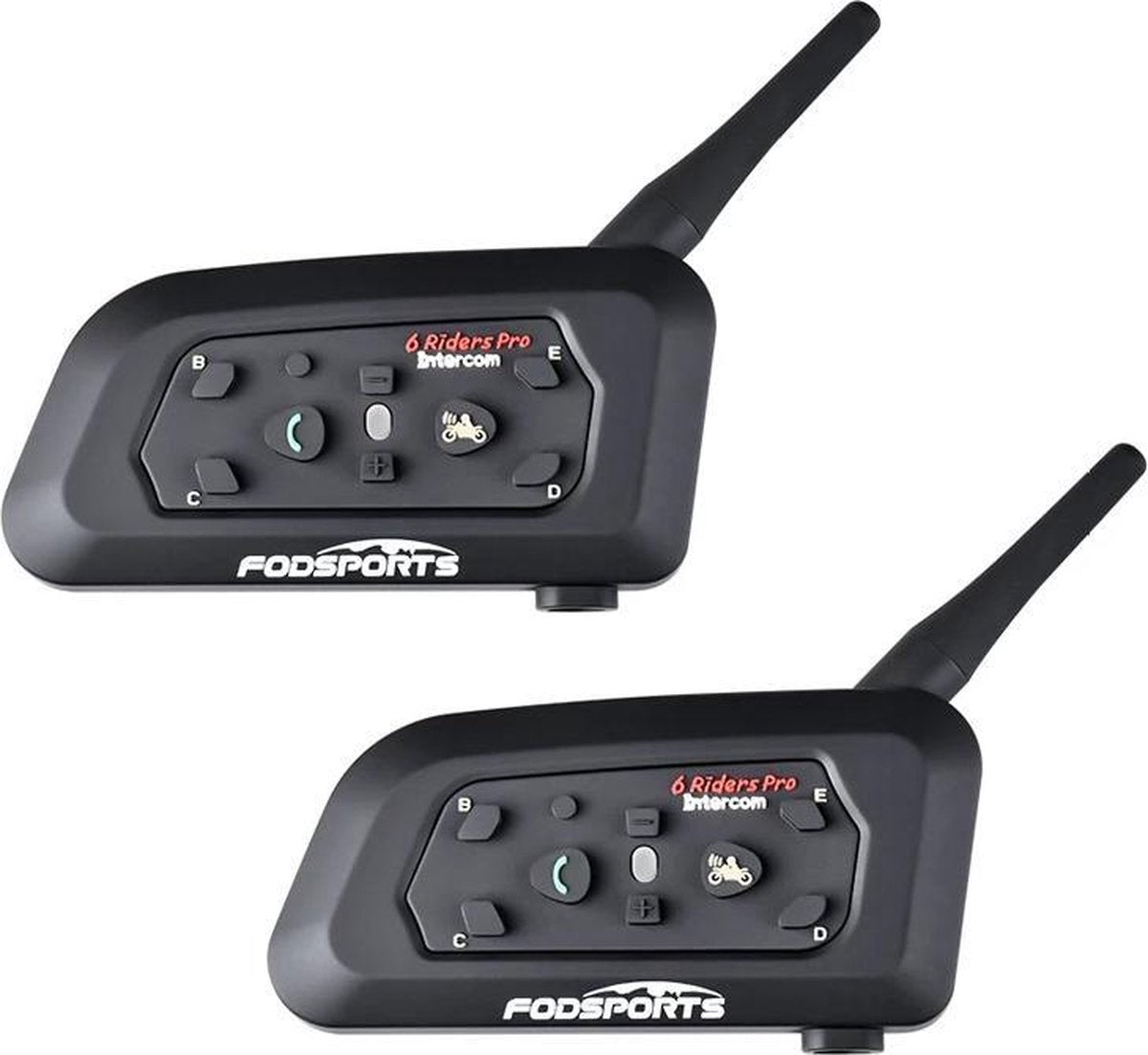 JOESAN Draadloze Motor Communicatiesysteem - Intercom V6 - 1200M - 2 Stuks - Zwart