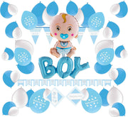 e-Carnavalskleding.nl Feestversiering pakket babyshower jongen | Versiering babyshower feest jongen | Babyshower feestversiering voor een baby feest | Leuk pakket baby jongen met feestartikelen voor de Babyshower Large