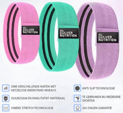 Pulvernutrition - Weerstandsbanden set van 3 exclusief - Bootybands - Weerstandsband - Resistance bands - Fitness elastiek
