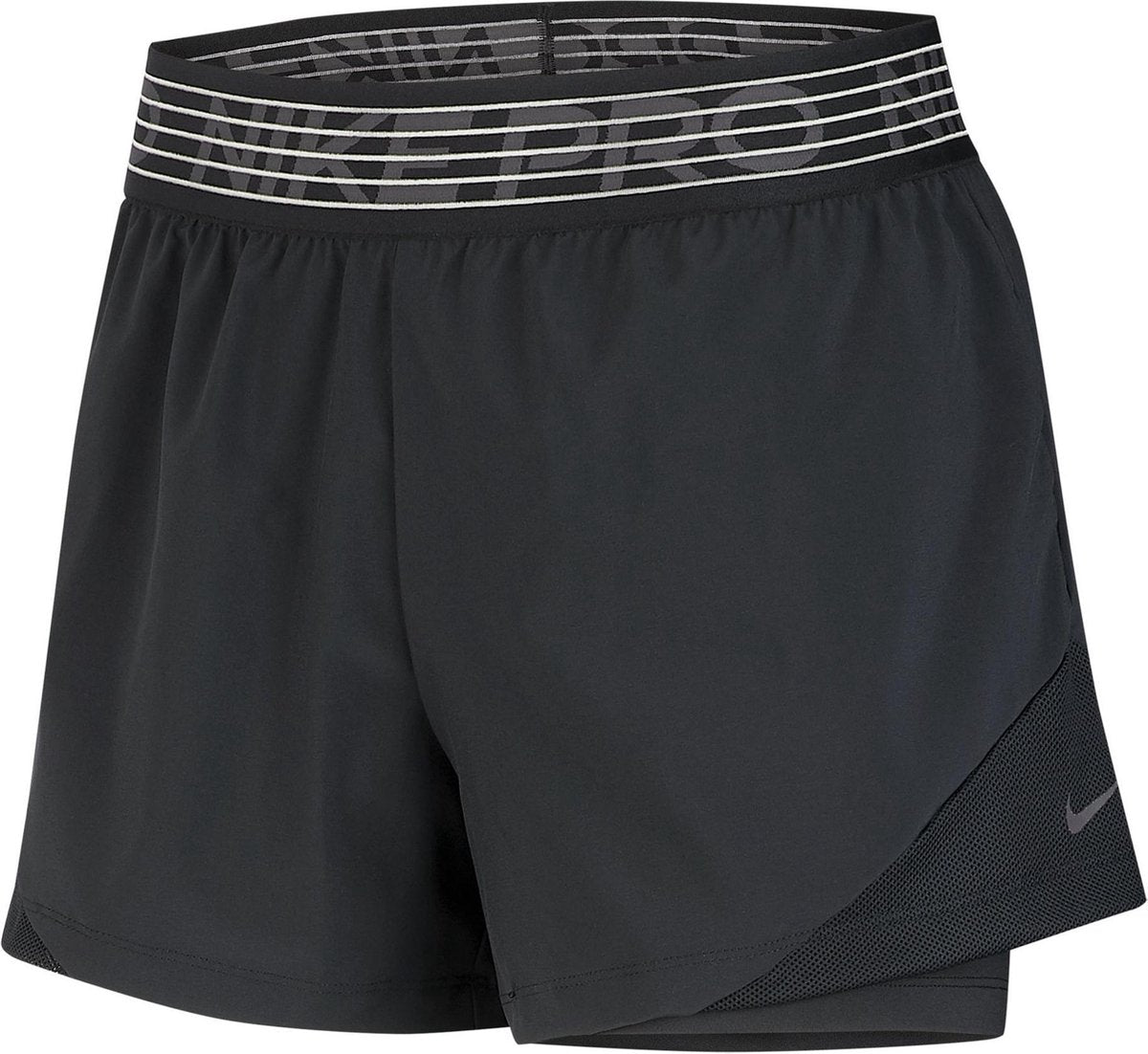 Nike Pro Flex 2-in-1 Sportbroek - Maat M  - Vrouwen - zwart/grijs