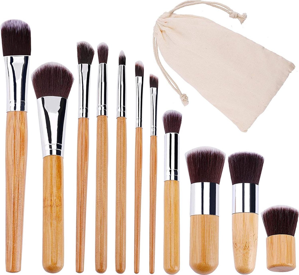 Professionele cosmetische make-upborstels bamboe 