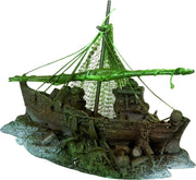 Aquarium Vissersboot - Bruin - 22.5 x 11 x 11 cm