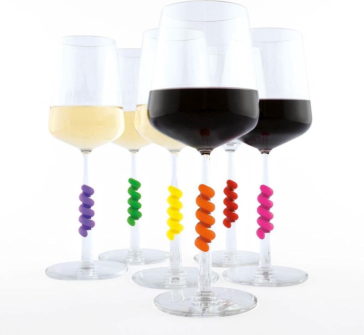 Cleverline wijnglas Twisters - set 6 stuks - Felle kleuren
