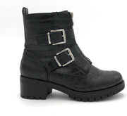 CROCO NEFF BOOTS - Maat 40 - Enkellaars - Croco - Zwart