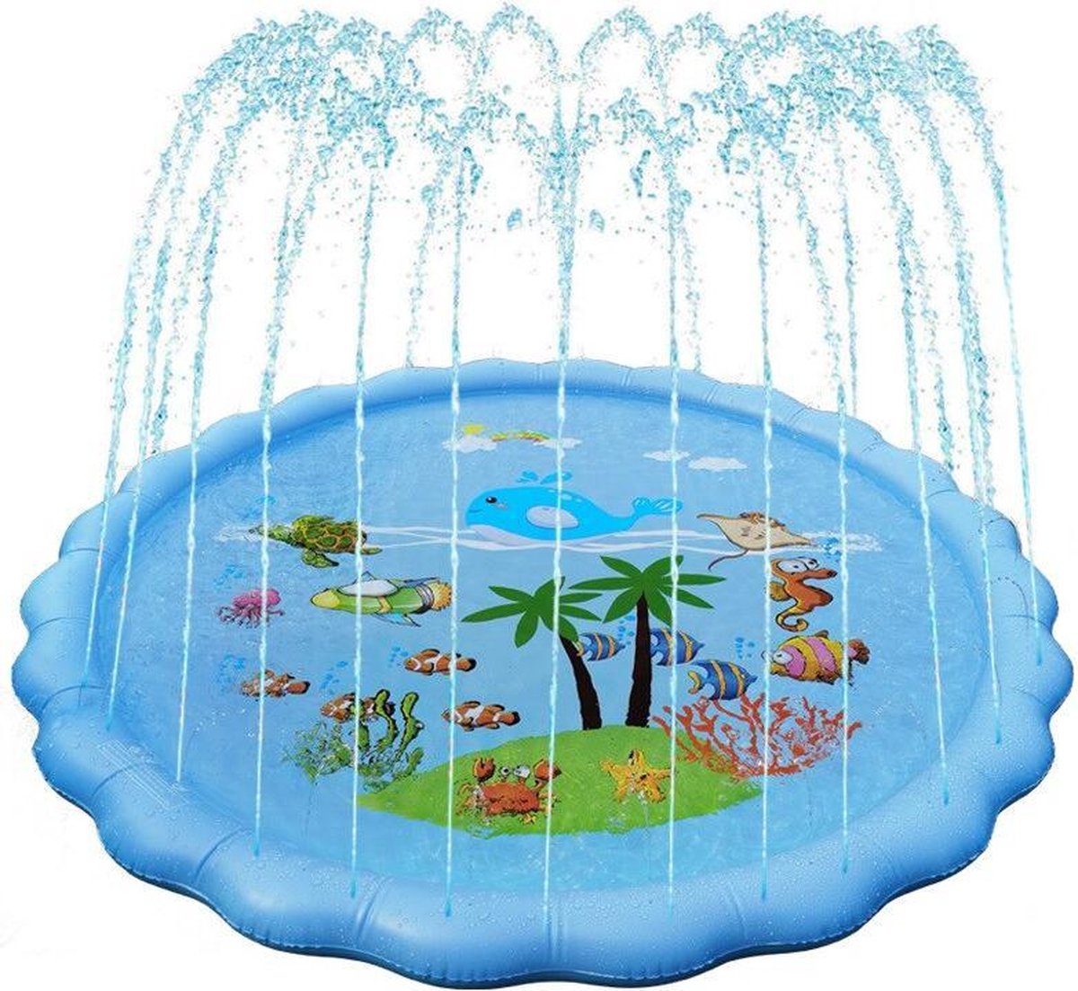 iBello Sprinkler Waterspeelmat Oceaan - Waterpret - Blauw - 170 cm