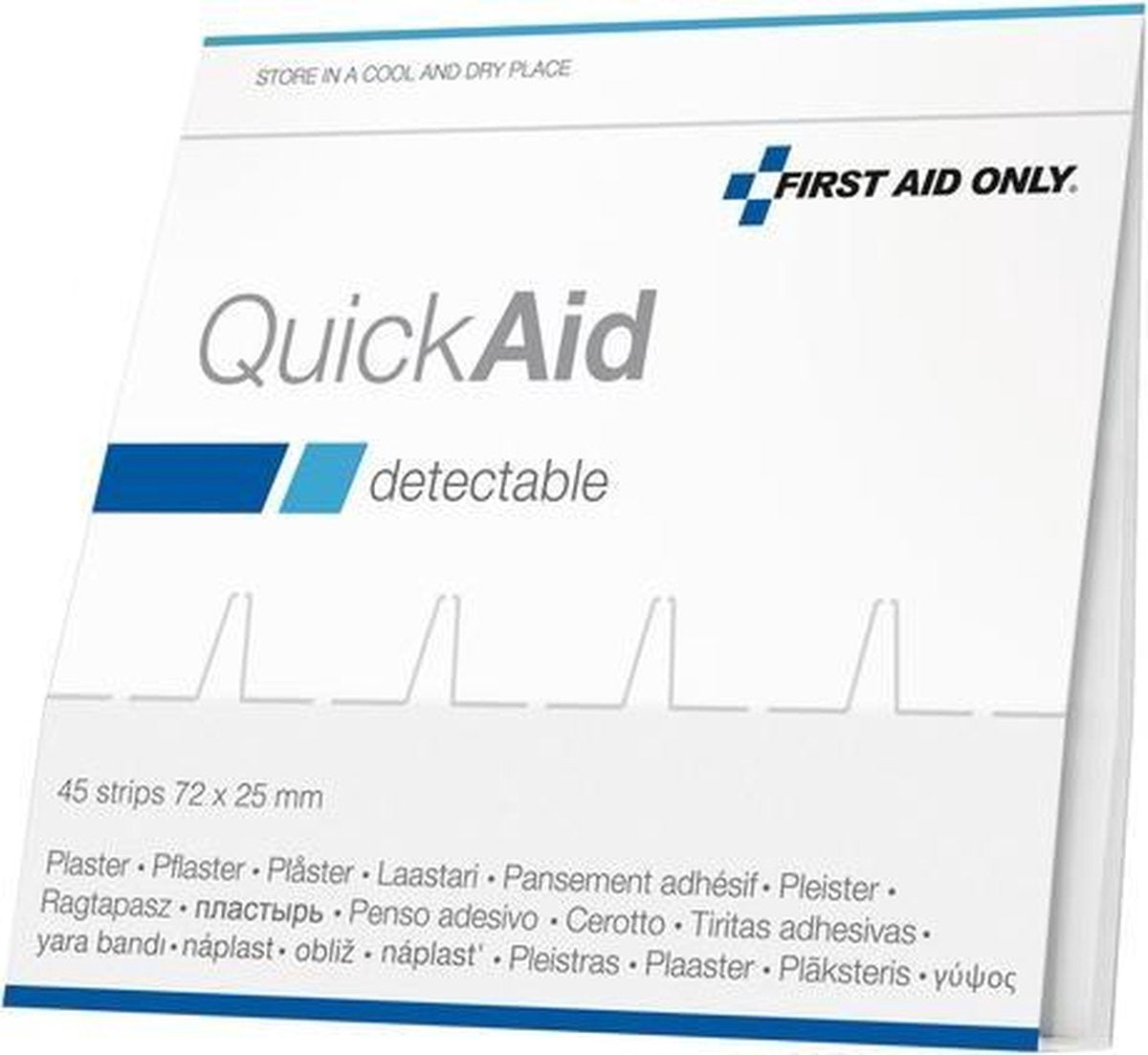 Pleisters refill First Aid - Only blauw met metaal 45st.