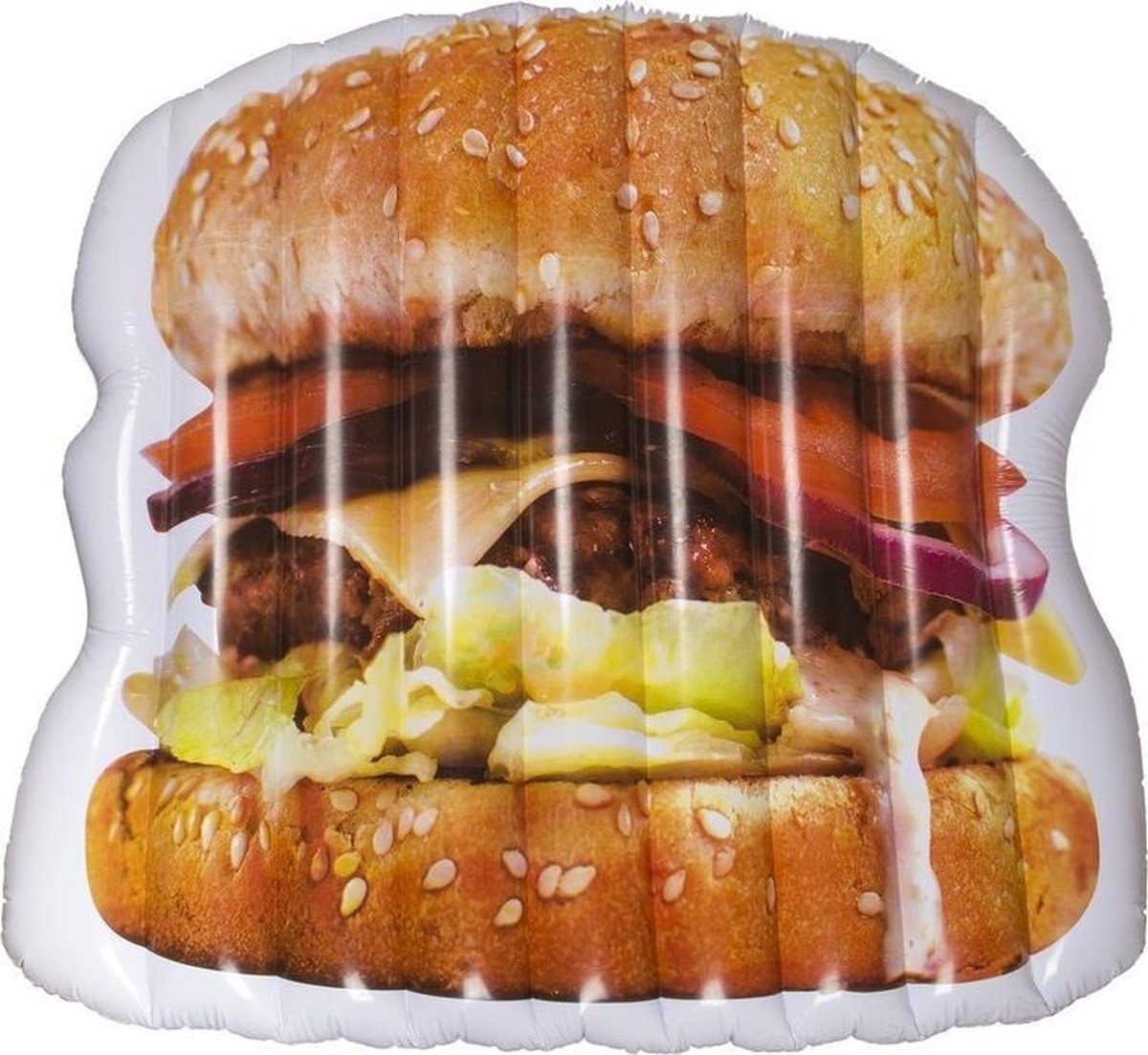 Opblaasbaar hamburger luchtbed 174 cm - Luchtbedden voor op het strand en in het zwembad