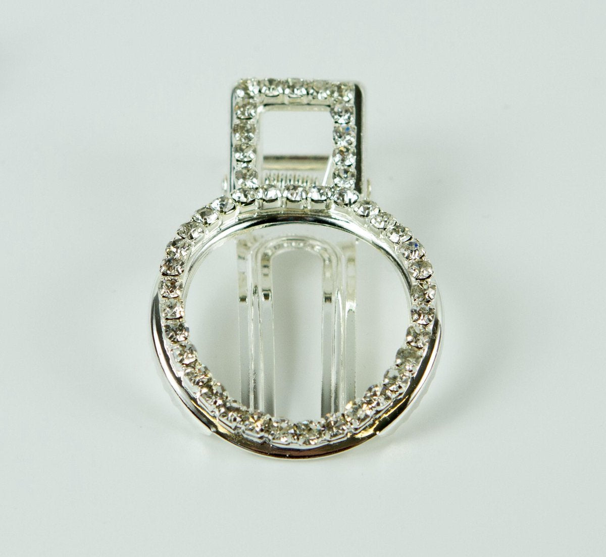 Duckklem rond zilverkleurig strass