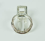 Duckklem rond zilverkleurig strass