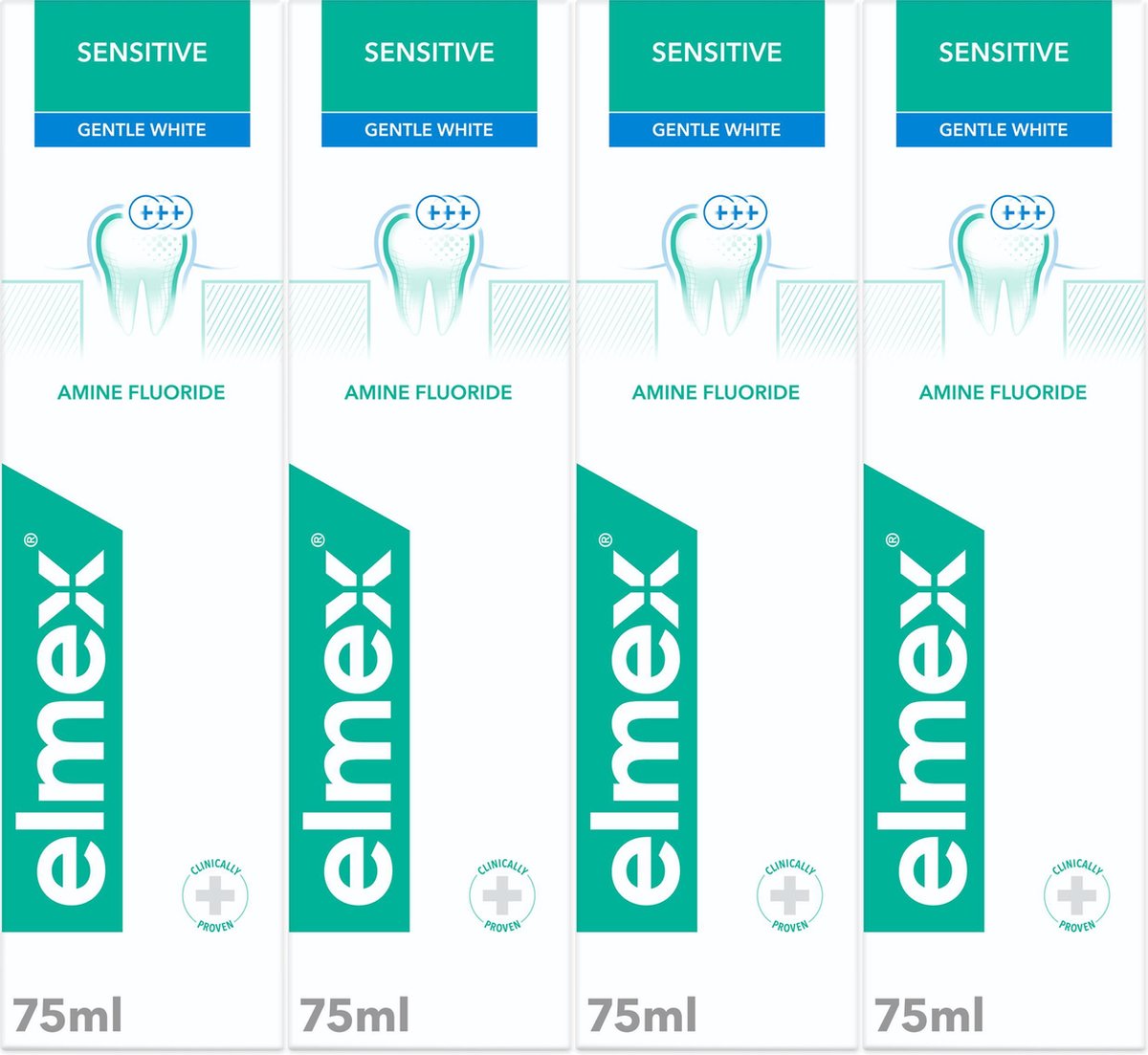 4x Elmex Sensitive Tandpasta Whitening 75 ml