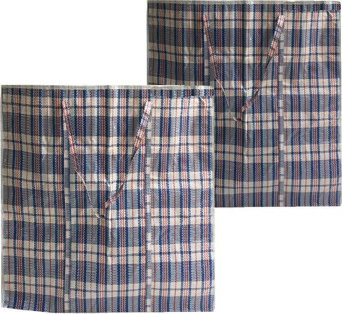MixMamas Big Shopper Boodschappentas - 55 x 65 cm - Set van 2 - Blauw