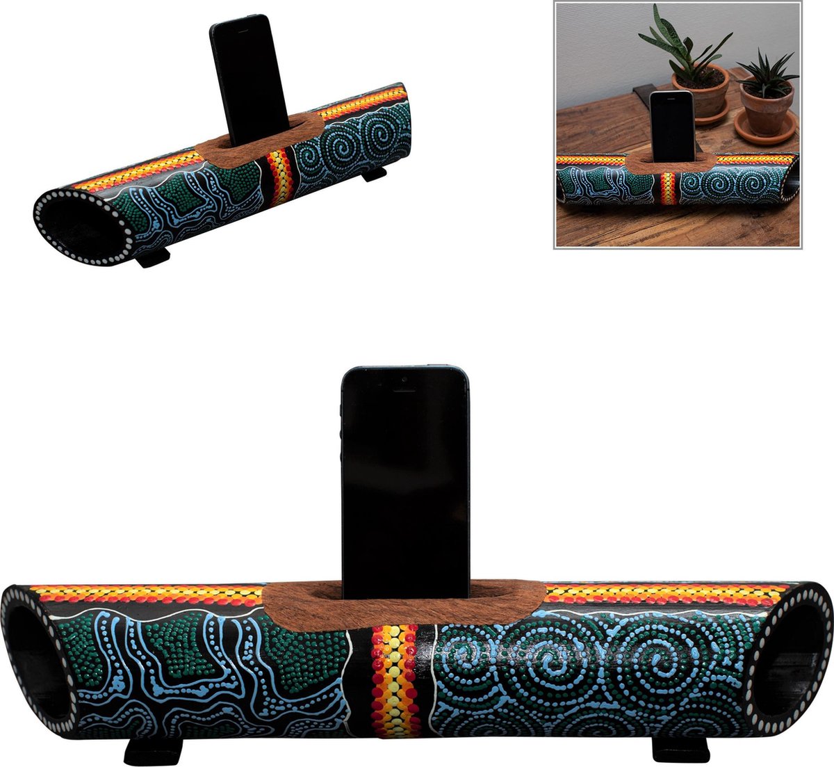 Smartphone EKO-Speaker & Standaard Aboriginal Style