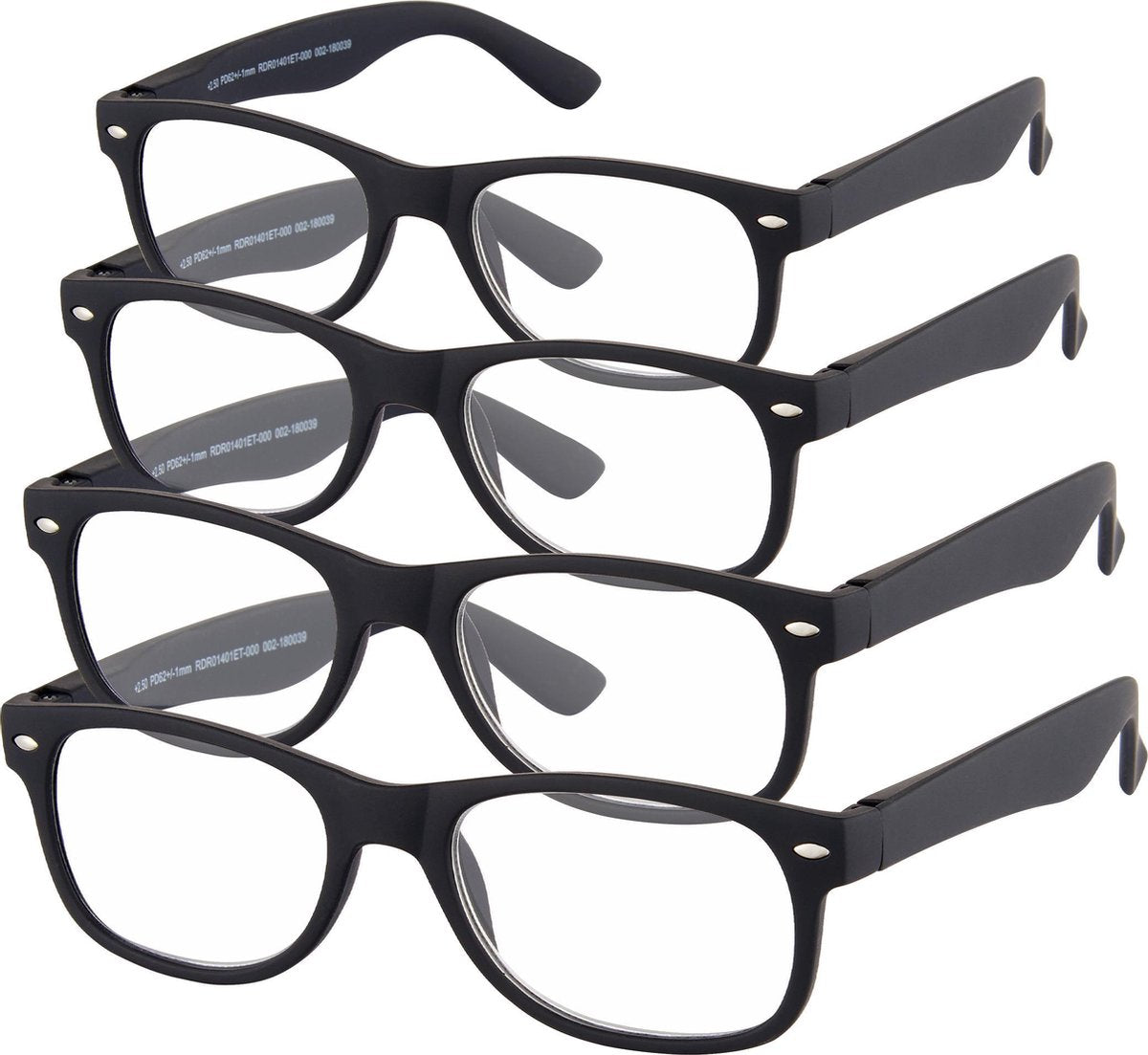 Etos Leesbril Mat Zwart +1.0 - 4 stuks