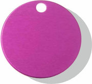 Hondenpenning Rond met gat groot roze | 2 zijden graveren | Ø 32 mm