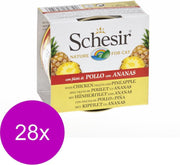 Schesir Kat Blik Gelei 75 g - Kattenvoer - 28 x Kip&Ananas
