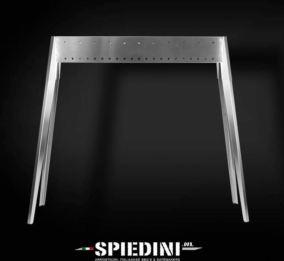 Spiedini - Miami 80 F - Smalle dubbelwandige bbq voor saté of spiesjes (80 cm) - Gealuminiseerd IJzer