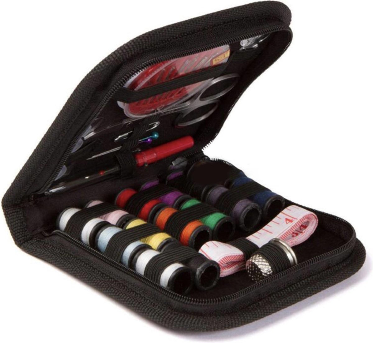 DELUXE Naaiset - Naaidoos - Naaibox - Naaien - Naai set - Inclusief naalden en spoelen - 40 delig - in etui met rits