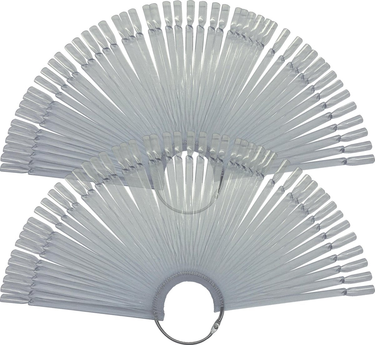 Tips met ring clear set 2 stuks COLOR POPS  (Clear ) 50 STUKS + RING  Nagelwaaier - Nagel Display - Kleurenwaaier - Nagellak Waaier - Oefenwaaier voor Nagellak en Nail Art - 2 x Set van 50 met Ring