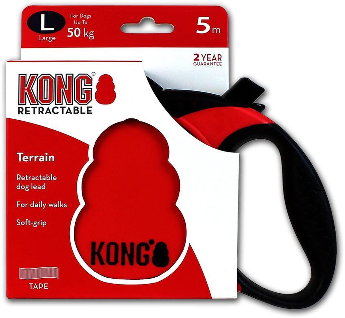 KONG Retractable Leash Terrain - L - Rood