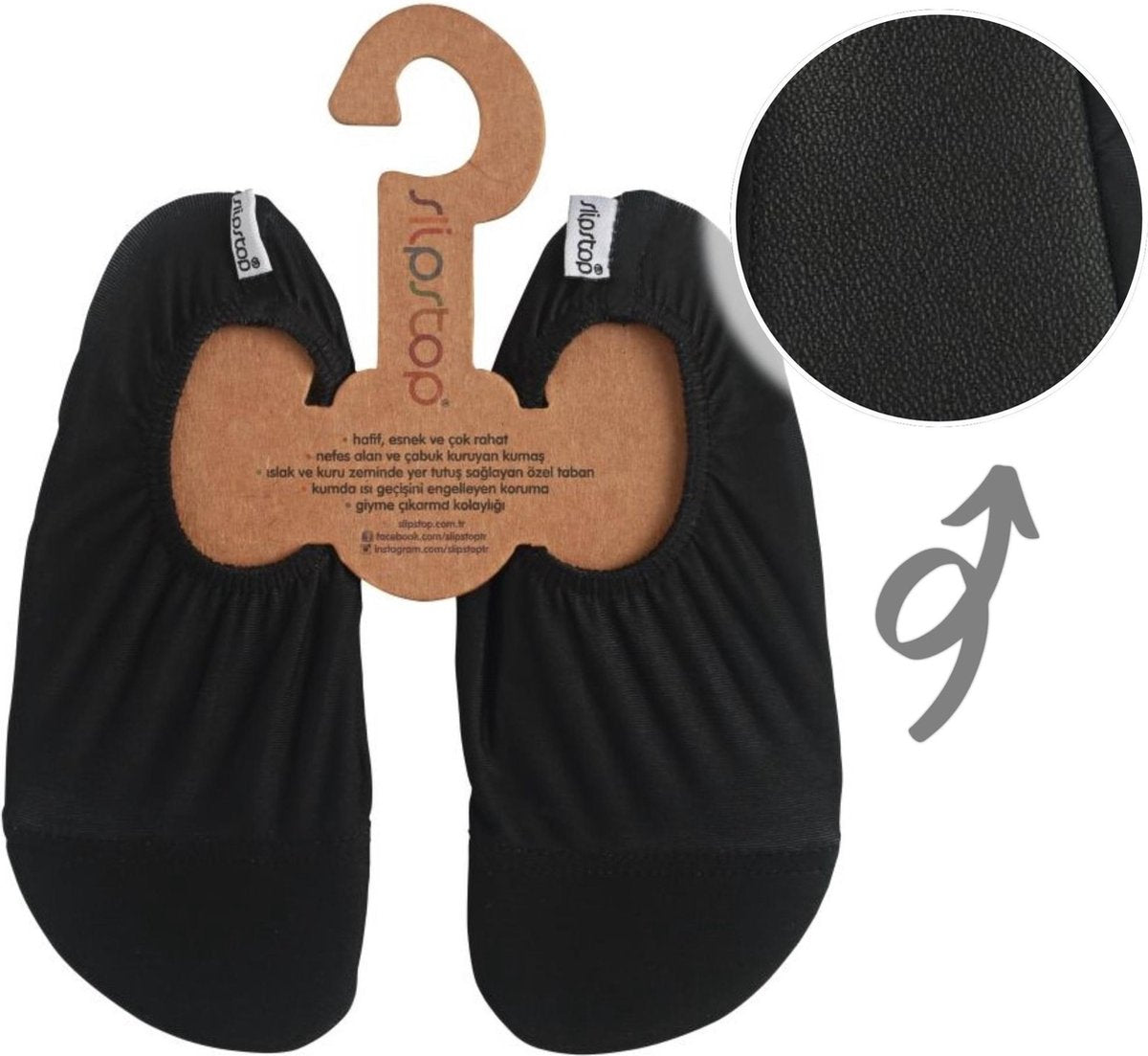 Slipstop Waterschoen Kinderen / Zwemschoenen / Zwemslof / Antislip Schoen / Gymschoen - Zwart S 24/26
