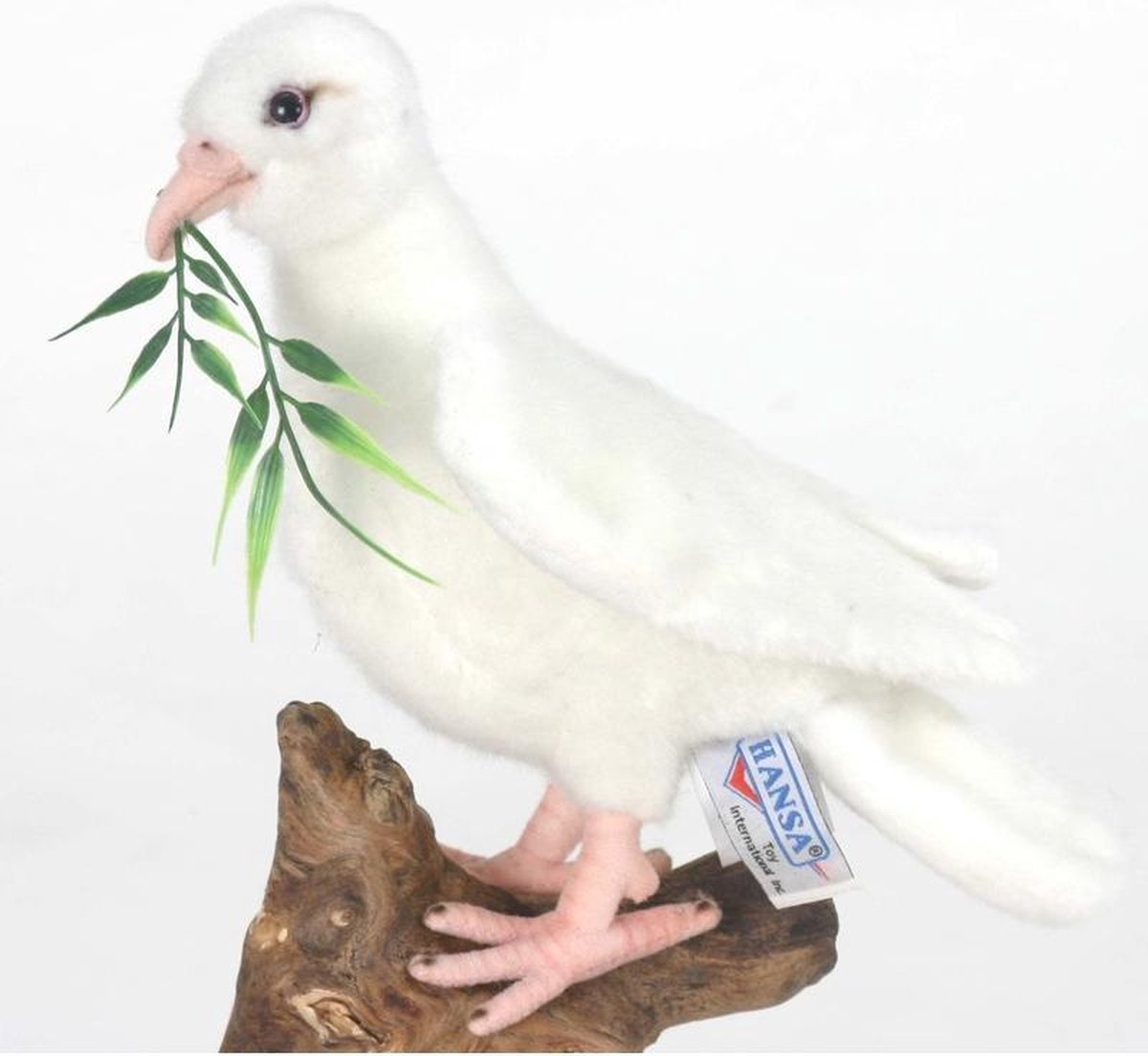 Pluche witte duif 20 cm