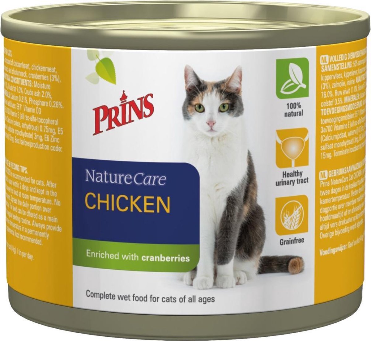 Prins NatureCare Kat Kip & Cranberry - Graanvrij - Kattenvoer - 600 gr