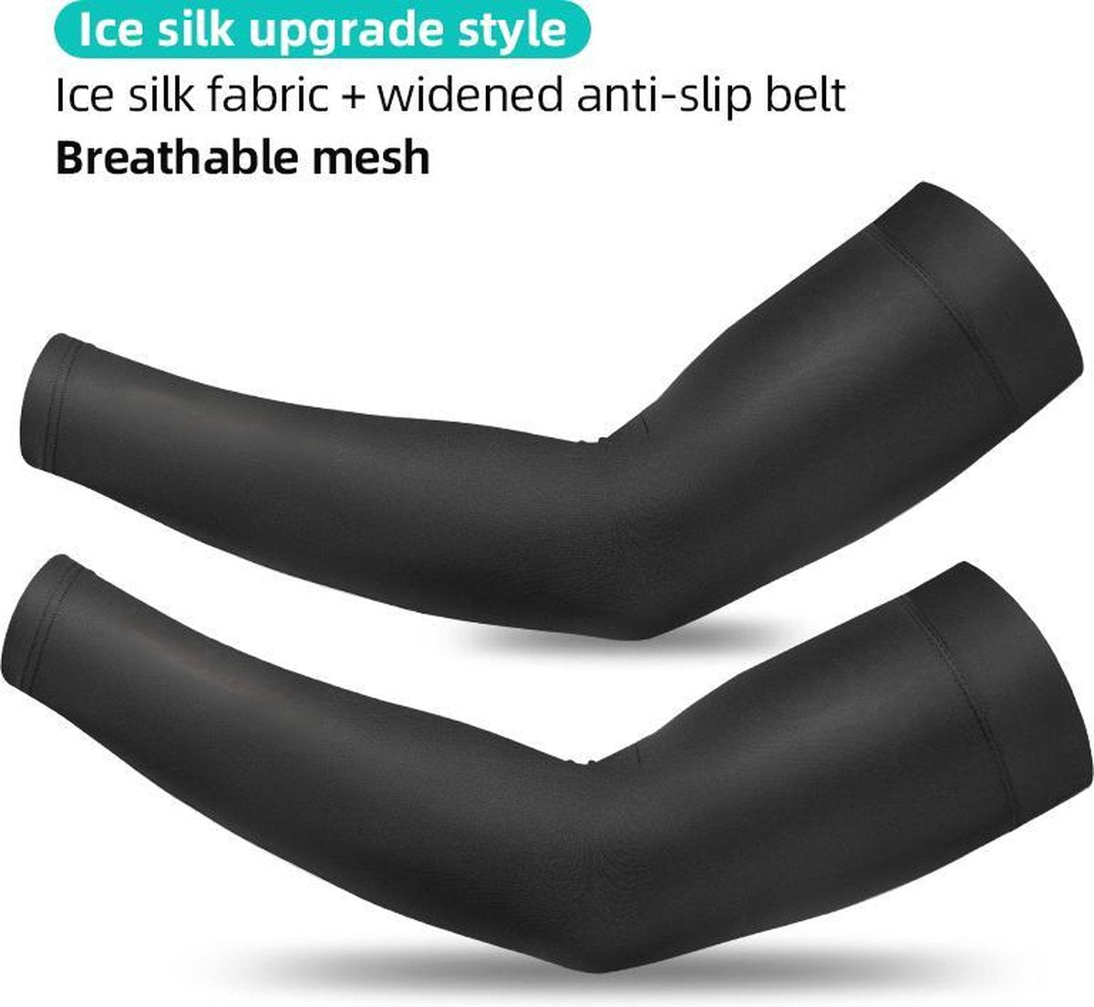 Baymate Ice Fabric Runnling Camping Arm Warmers Basketbal Mouw Running Arm Mouw Fietsen Mouwen Zomer Sport Veiligheid Gear XT-001BK-L