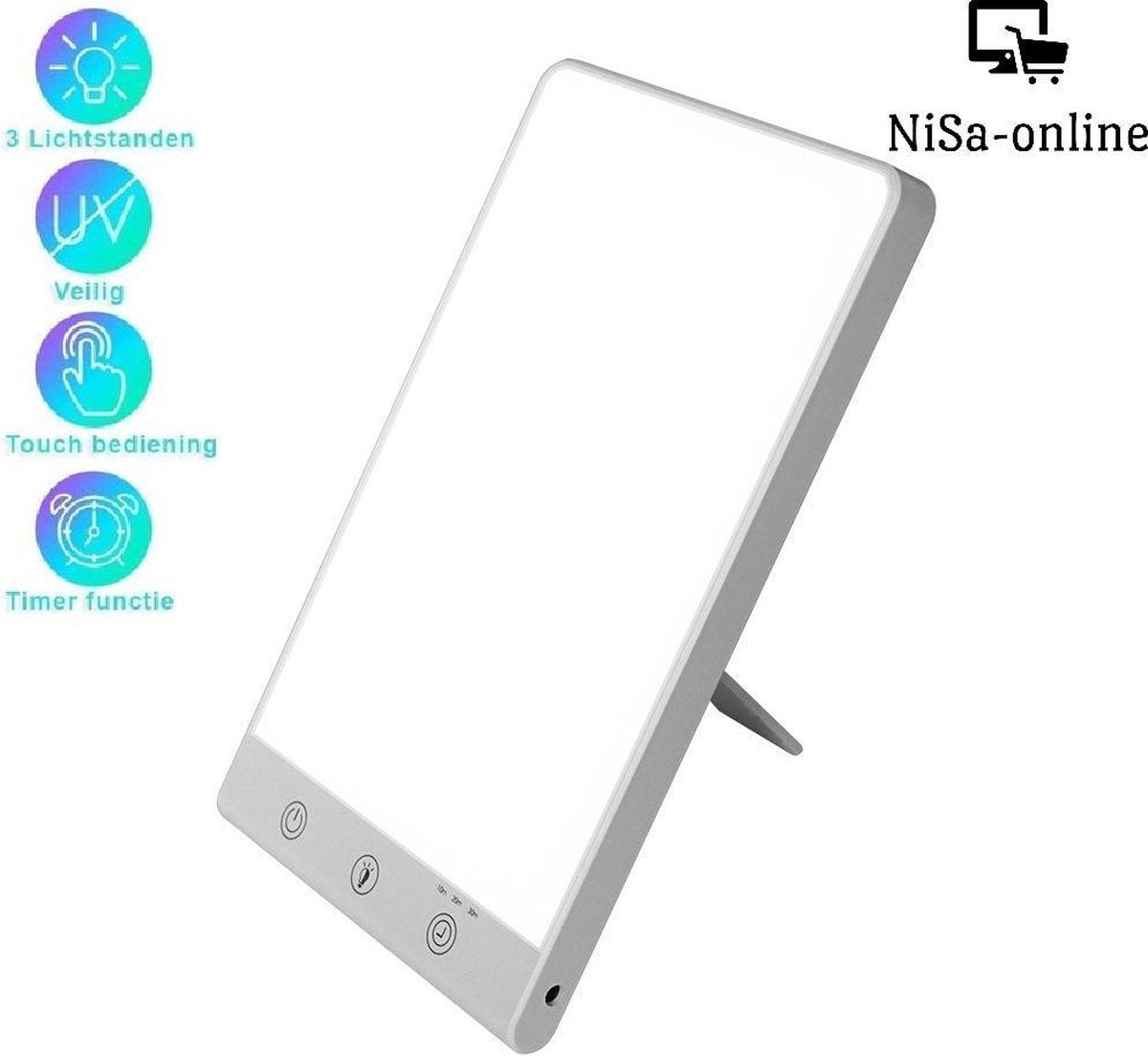 NiSa-online Daglichtlamp - Lichttherapie - Verschillende lichtstanden - Wit - Compact en dun