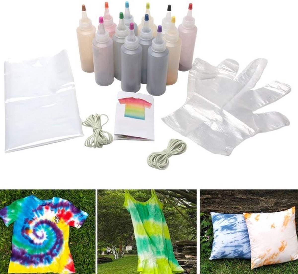 12 Kleuren Tie Dye Kit