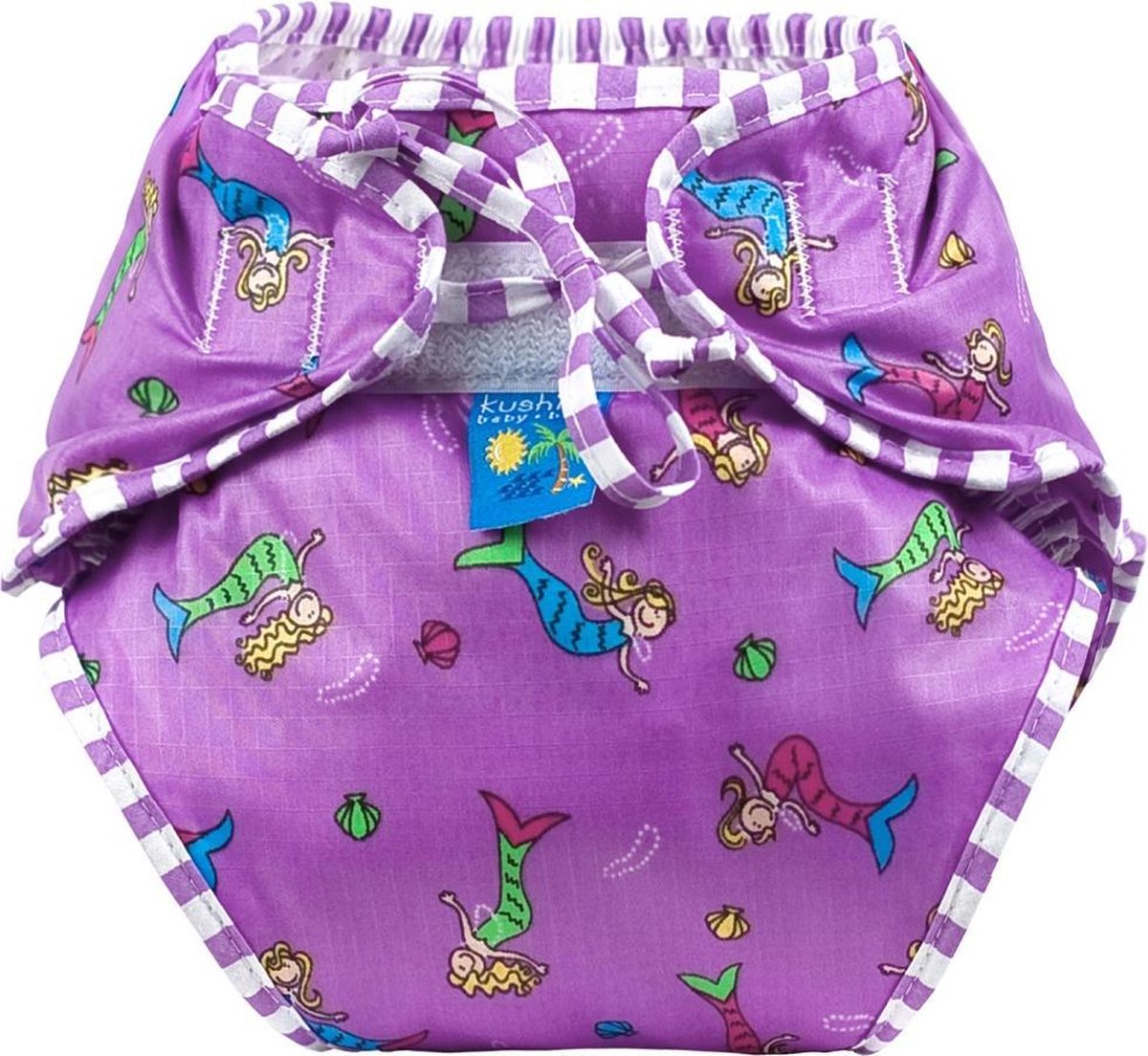 Kushies - luier -  wasbare zwemluier - zwembroekje - maat 2 - 3/6 kg - Paars - Zeemeermin