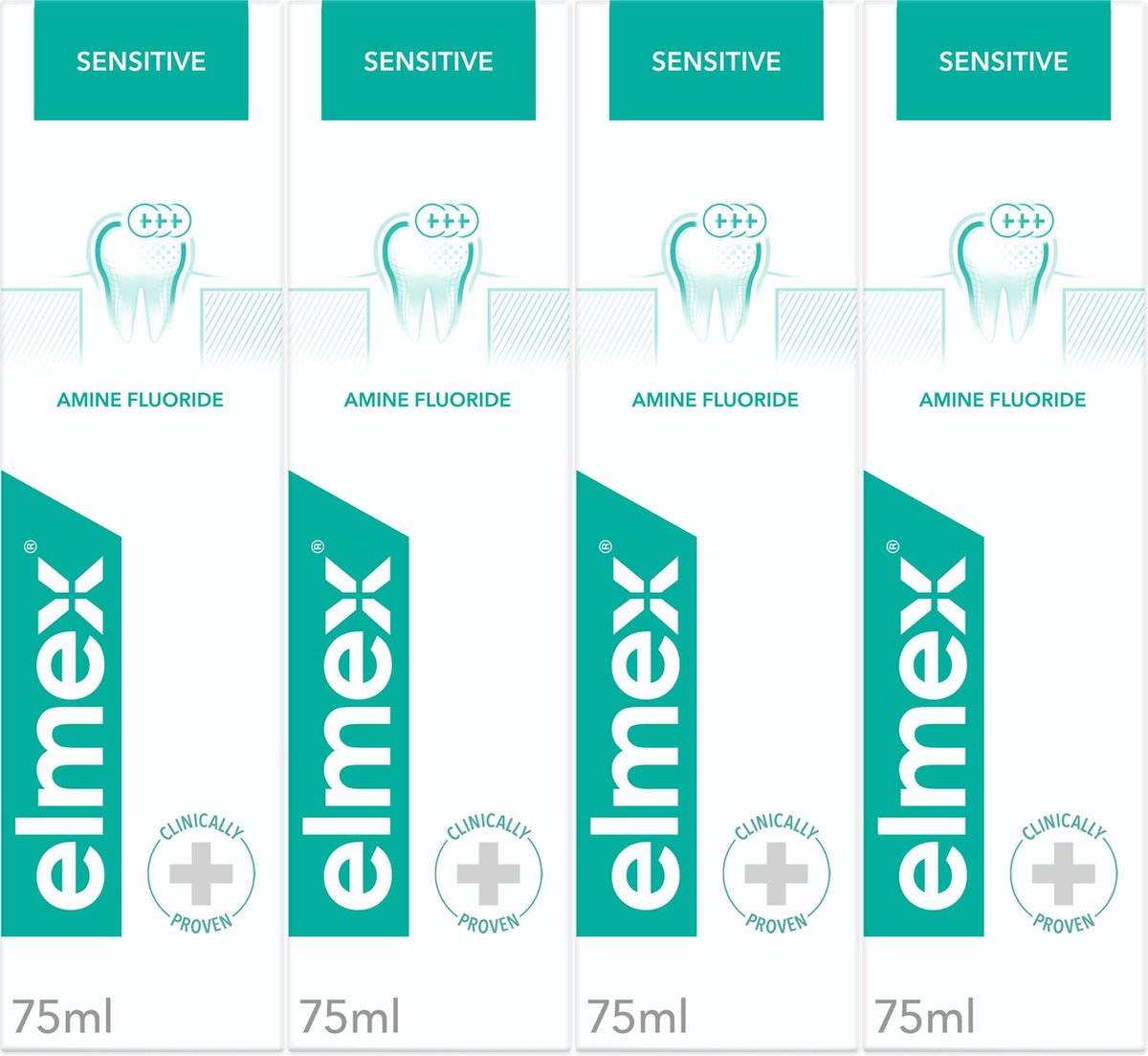 4x Elmex Sensitive Tandpasta 75 ml