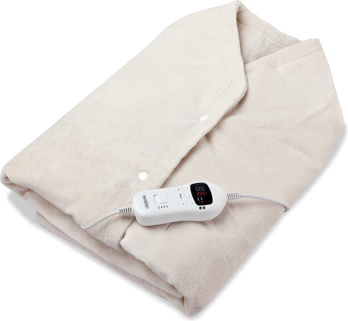Monzana Verwarmingscape  fleece crème 145x100cm incl. timer
